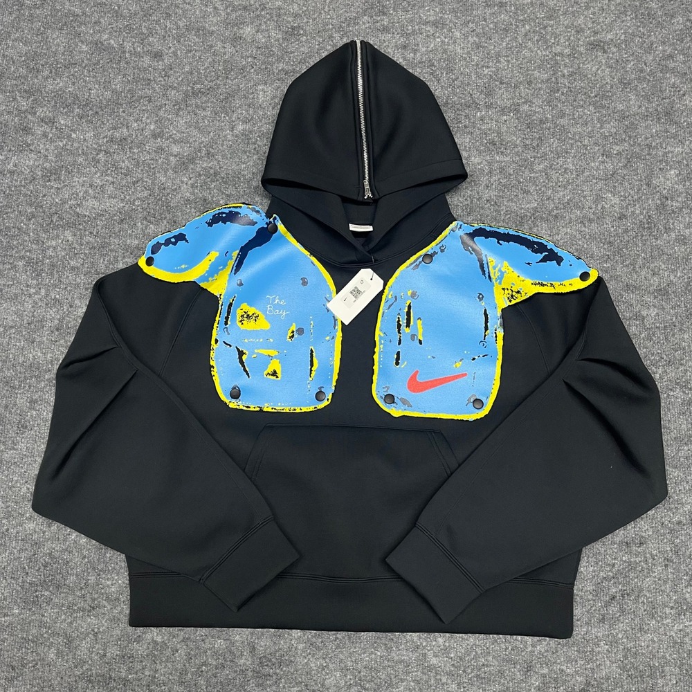 Nike x Keith Herron Hoodie Womens Medium Black Fleece Rhinestones Baggy NFL RARE